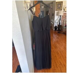 Bisou Bisou Michelle Bohbot Women Flowy Long pleated Maxi Dress Black Cocktail 8